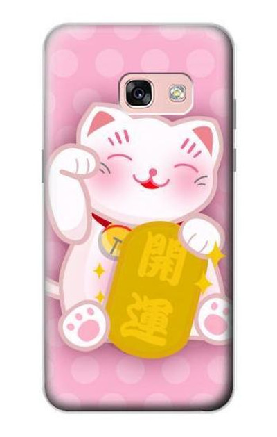 S3025 Pink Maneki Neko Lucky Cat Case Cover Custodia per Samsung Galaxy A3 (2017)