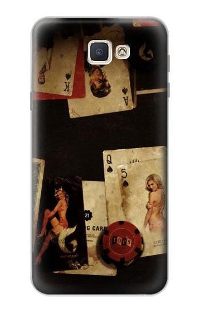 S1069 Old Vintage Sexy Poker Case Cover Custodia per Samsung Galaxy J7 Prime (SM-G610F)