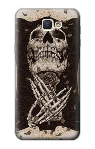 S1676 Skull Rose Case Cover Custodia per Samsung Galaxy J7 Prime (SM-G610F)