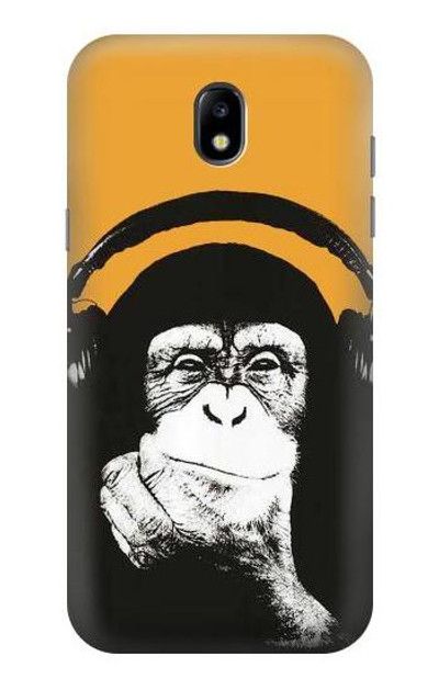 S2324 Funny Monkey with Headphone Pop Music Case Cover Custodia per Samsung Galaxy J5 (2017) EU Version