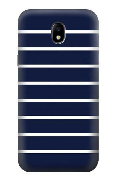 S2767 Navy White Striped Case Cover Custodia per Samsung Galaxy J5 (2017) EU Version