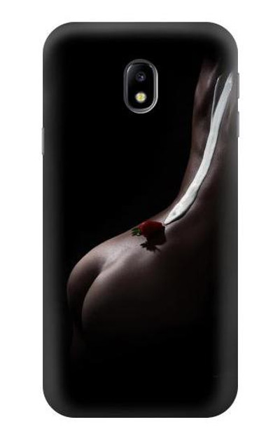 S0546 Sexy Cream Strawberry Case Cover Custodia per Samsung Galaxy J3 (2017) EU Version