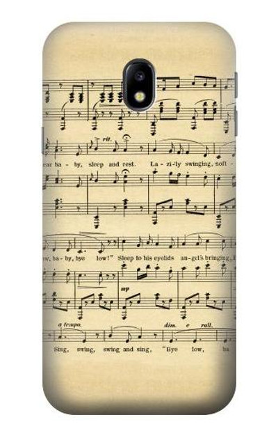 S2504 Vintage Music Sheet Case Cover Custodia per Samsung Galaxy J3 (2017) EU Version