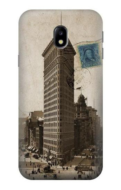 S2832 New York 1903 Flatiron Building Postcard Case Cover Custodia per Samsung Galaxy J3 (2017) EU Version