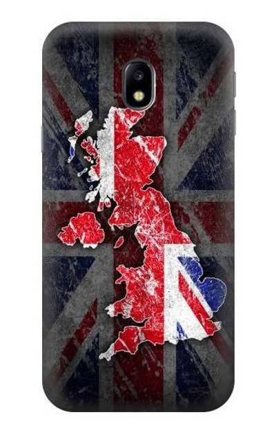 S2936 UK British Flag Map Case Cover Custodia per Samsung Galaxy J3 (2017) EU Version