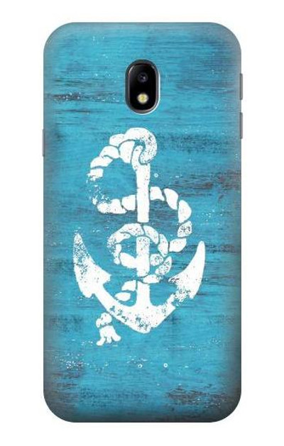 S3053 Marine Anchor Blue Case Cover Custodia per Samsung Galaxy J3 (2017) EU Version