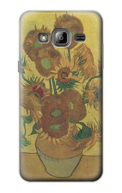 S0214 Van Gogh Vase Fifteen Sunflowers Case Cover Custodia per Samsung Galaxy J3 (2016)