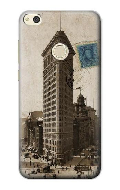 S2832 New York 1903 Flatiron Building Postcard Case Cover Custodia per Huawei P8 Lite (2017)