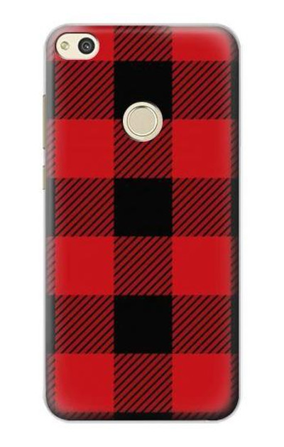 S2931 Red Buffalo Check Pattern Case Cover Custodia per Huawei P8 Lite (2017)