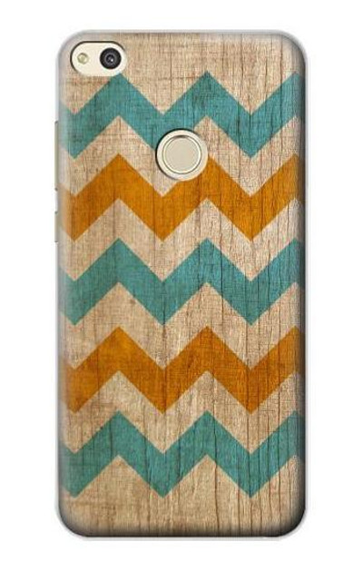 S3033 Vintage Wood Chevron Graphic Printed Case Cover Custodia per Huawei P8 Lite (2017)