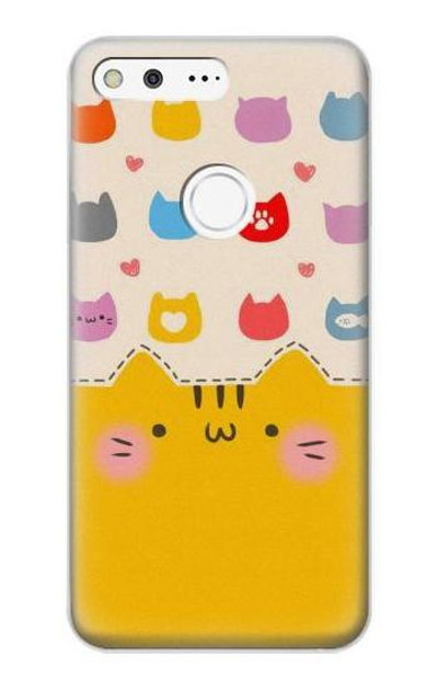 S2442 Cute Cat Cartoon Funny Case Cover Custodia per Google Pixel XL