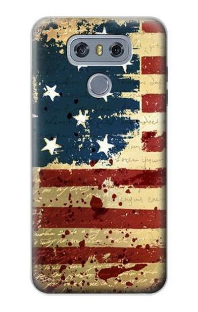 S2349 Old American Flag Case Cover Custodia per LG G6