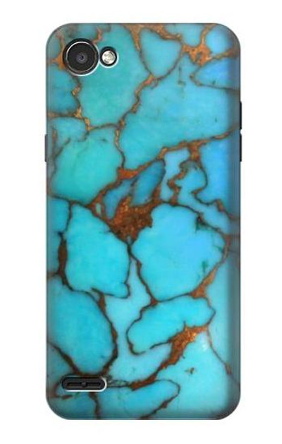 S2685 Aqua Turquoise Gemstone Graphic Printed Case Cover Custodia per LG Q6