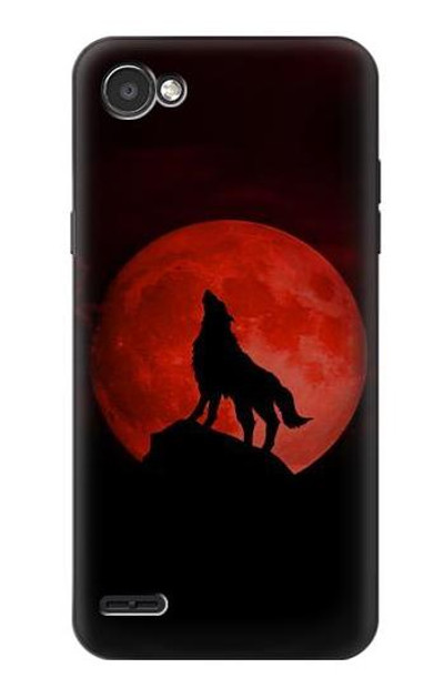 S2955 Wolf Howling Red Moon Case Cover Custodia per LG Q6