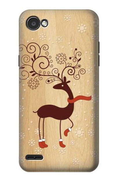 S3081 Wooden Raindeer Graphic Printed Case Cover Custodia per LG Q6