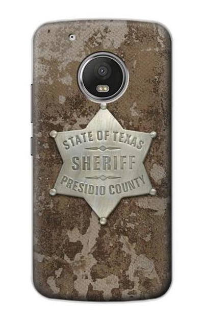 S2868 Texas Presidio County Sheriff Badge Case Cover Custodia per Motorola Moto G5 Plus