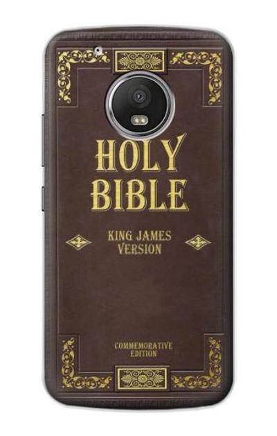 S2889 Holy Bible Cover King James Version Case Cover Custodia per Motorola Moto G5 Plus