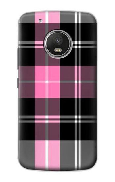 S3091 Pink Plaid Pattern Case Cover Custodia per Motorola Moto G5 Plus