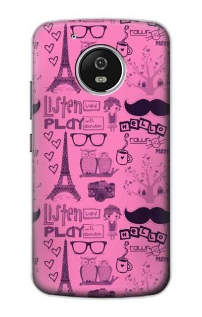 S2885 Paris Pink Case Cover Custodia per Motorola Moto G5