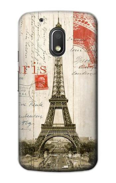 S2108 Eiffel Tower Paris Postcard Case Cover Custodia per Motorola Moto G4 Play