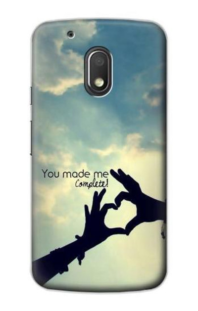 S2640 You Made Me Complete Love Case Cover Custodia per Motorola Moto G4 Play