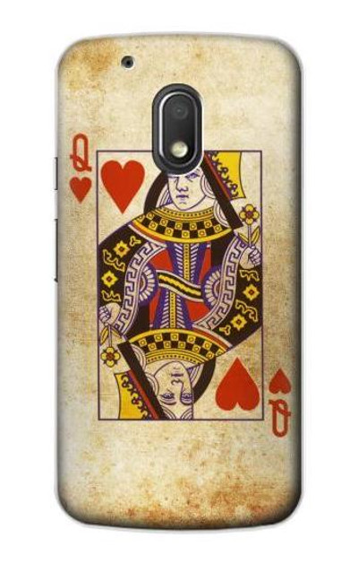 S2833 Poker Card Queen Hearts Case Cover Custodia per Motorola Moto G4 Play