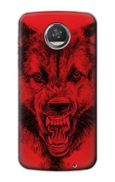 S1090 Red Wolf Case Cover Custodia per Motorola Moto Z2 Play, Z2 Force