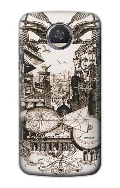 S1681 Steampunk Drawing Case Cover Custodia per Motorola Moto Z2 Play, Z2 Force