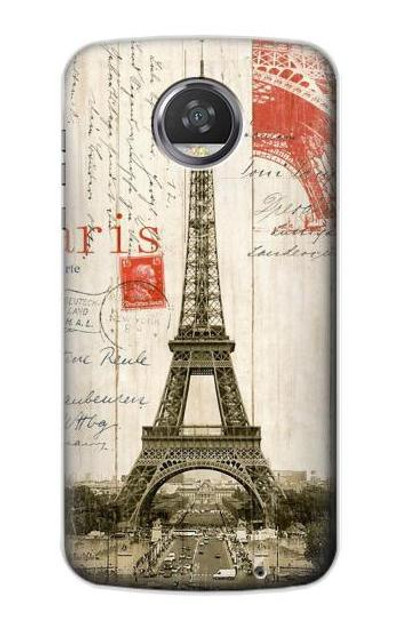 S2108 Eiffel Tower Paris Postcard Case Cover Custodia per Motorola Moto Z2 Play, Z2 Force