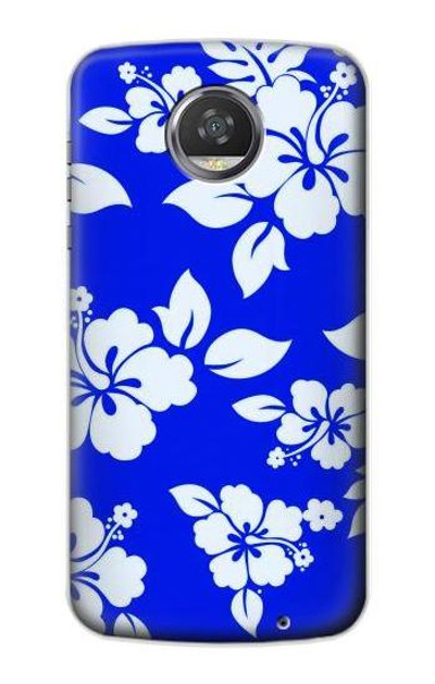S2244 Hawaiian Hibiscus Blue Pattern Case Cover Custodia per Motorola Moto Z2 Play, Z2 Force