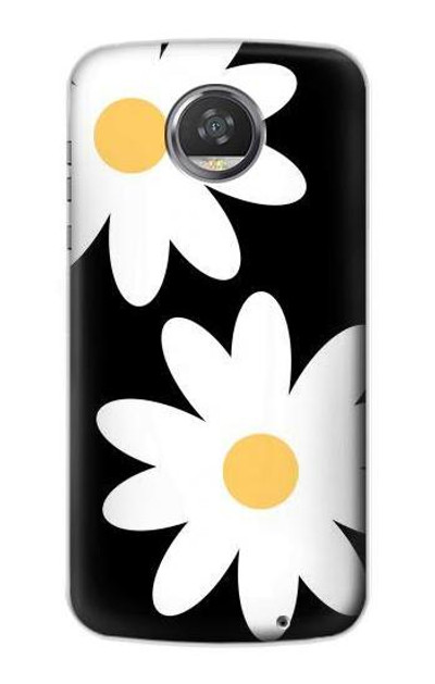 S2315 Daisy White Flowers Case Cover Custodia per Motorola Moto Z2 Play, Z2 Force