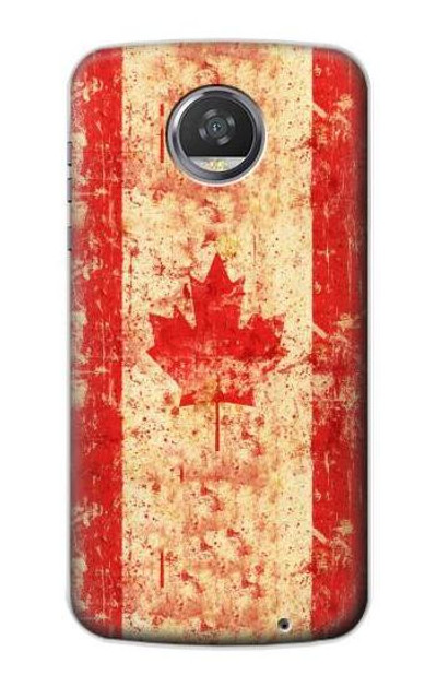 S2490 Canada Maple Leaf Flag Texture Case Cover Custodia per Motorola Moto Z2 Play, Z2 Force
