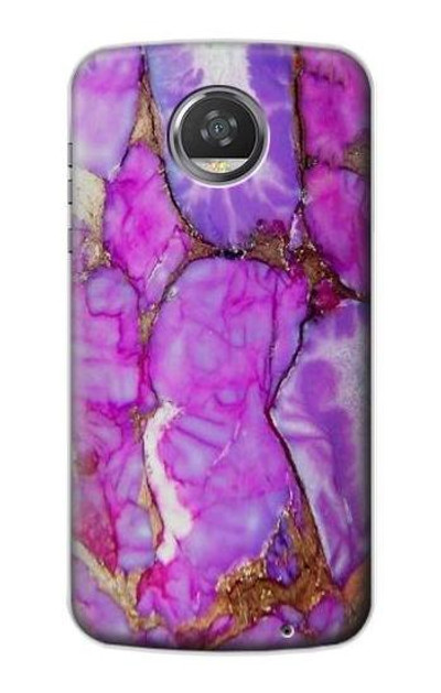 S2907 Purple Turquoise Stone Case Cover Custodia per Motorola Moto Z2 Play, Z2 Force