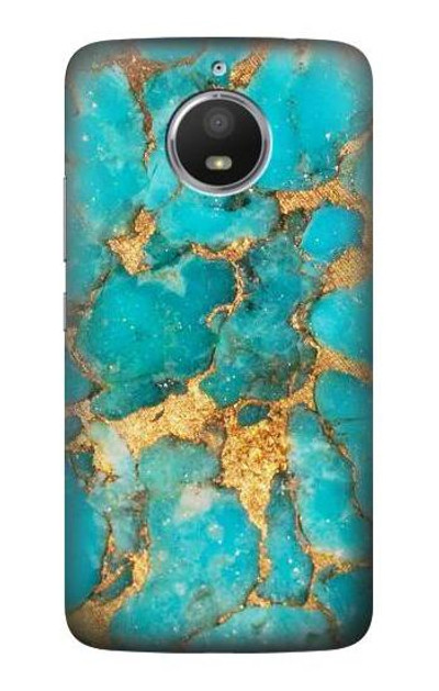 S2906 Aqua Turquoise Stone Case Cover Custodia per Motorola Moto E4 Plus