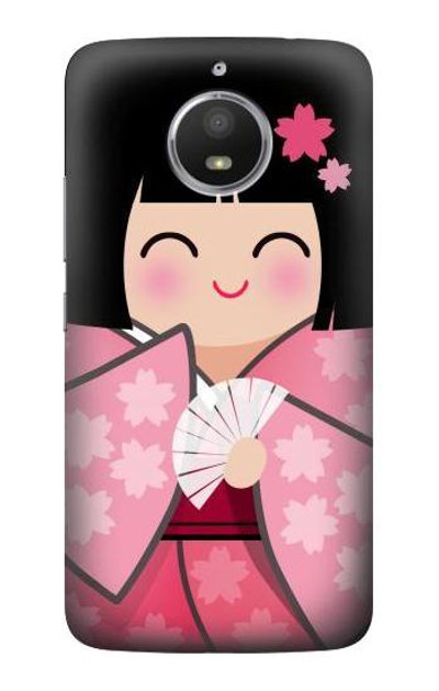 S3042 Japan Girl Hina Doll Kimono Sakura Case Cover Custodia per Motorola Moto E4 Plus