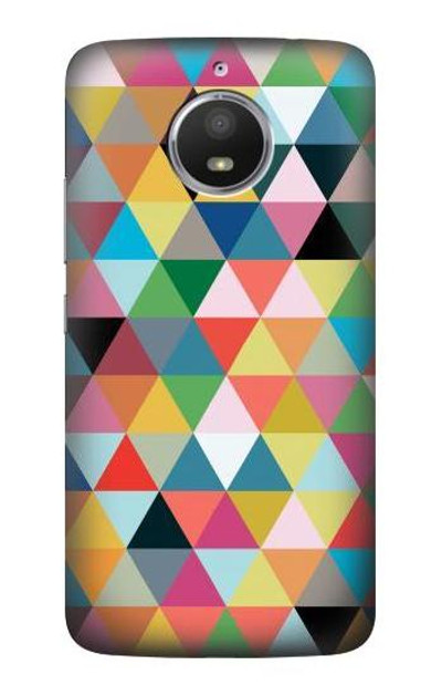 S3049 Triangles Vibrant Colors Case Cover Custodia per Motorola Moto E4 Plus