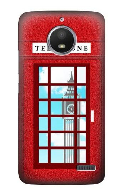 S2059 England British Telephone Box Minimalist Case Cover Custodia per Motorola Moto E4