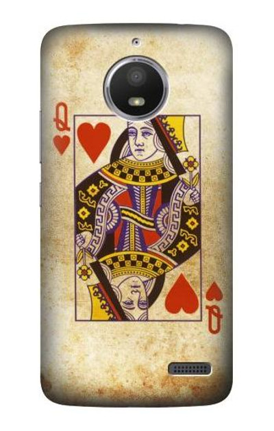 S2833 Poker Card Queen Hearts Case Cover Custodia per Motorola Moto E4