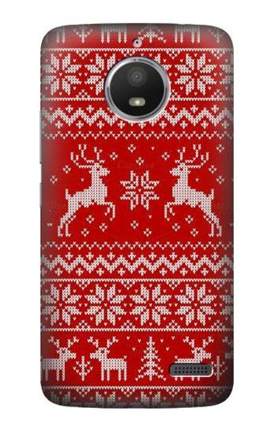 S2835 Christmas Reindeer Knitted Pattern Case Cover Custodia per Motorola Moto E4