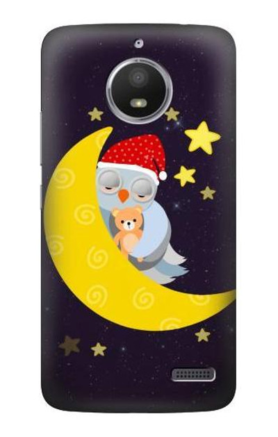 S2849 Clute Sleepy Owl Moon Night Case Cover Custodia per Motorola Moto E4