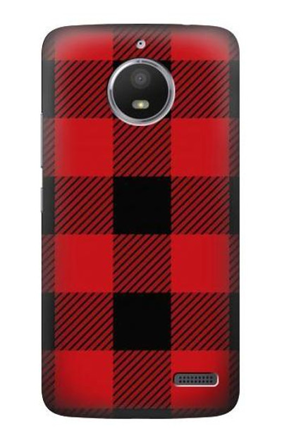 S2931 Red Buffalo Check Pattern Case Cover Custodia per Motorola Moto E4