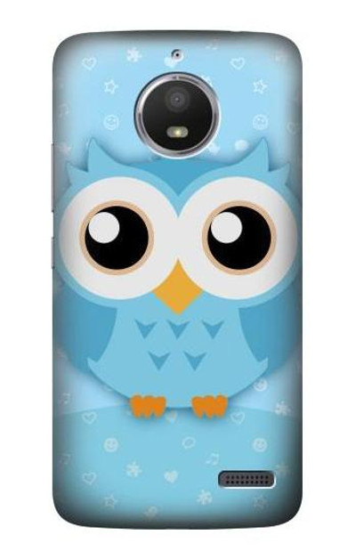 S3029 Cute Blue Owl Case Cover Custodia per Motorola Moto E4