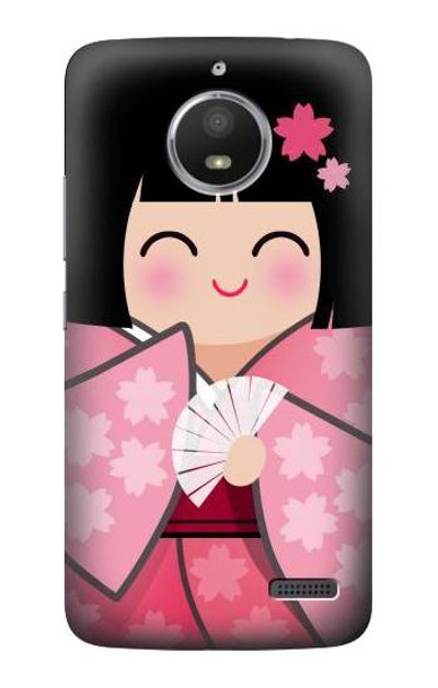 S3042 Japan Girl Hina Doll Kimono Sakura Case Cover Custodia per Motorola Moto E4