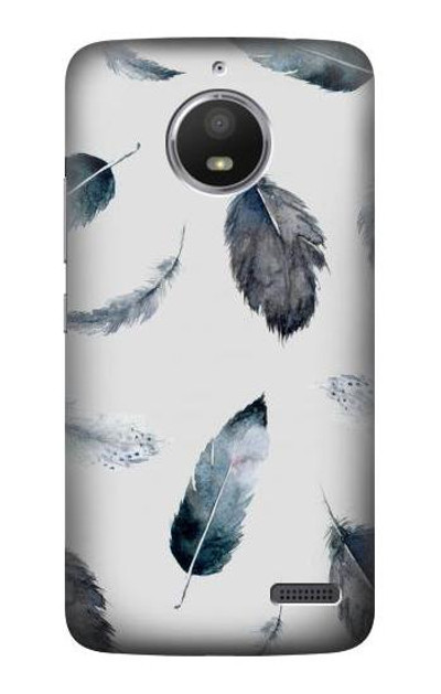 S3085 Feather Paint Pattern Case Cover Custodia per Motorola Moto E4