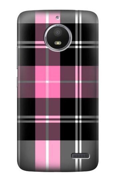 S3091 Pink Plaid Pattern Case Cover Custodia per Motorola Moto E4