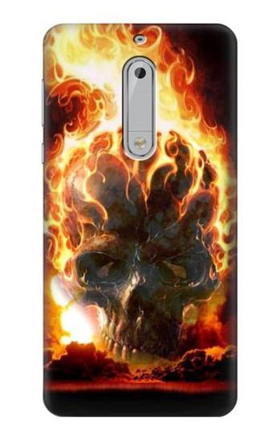 S0863 Hell Fire Skull Case Cover Custodia per Nokia 5