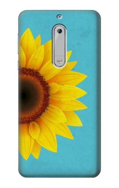 S3039 Vintage Sunflower Blue Case Cover Custodia per Nokia 5