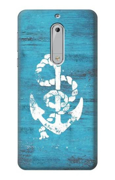 S3053 Marine Anchor Blue Case Cover Custodia per Nokia 5