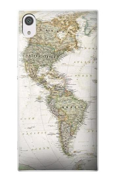 S0604 World Map Case Cover Custodia per Sony Xperia XA1
