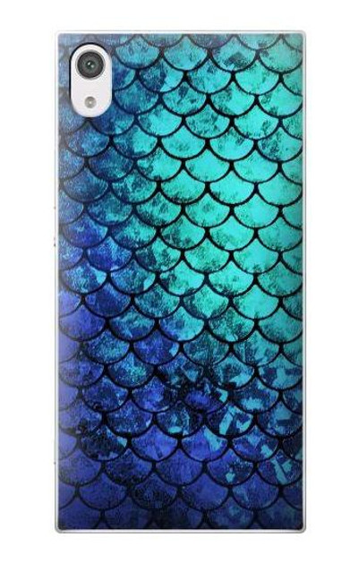 S3047 Green Mermaid Fish Scale Case Cover Custodia per Sony Xperia XA1